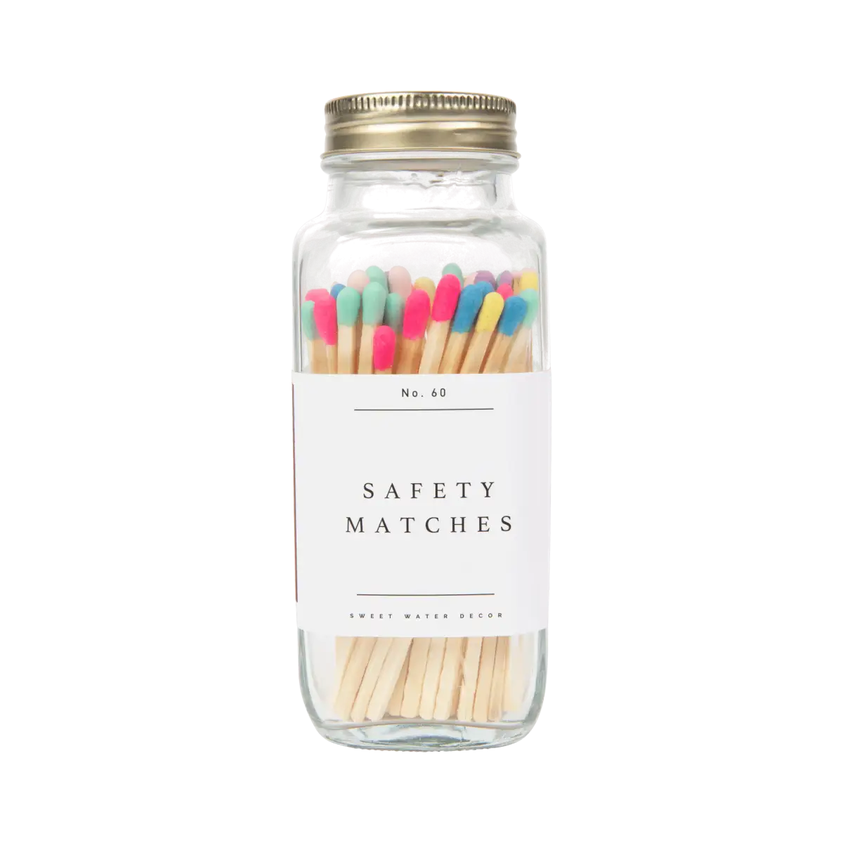 Multicolor Rainbow Safety Matches - 60 Count 3.75’’ - Sweet Water Decor