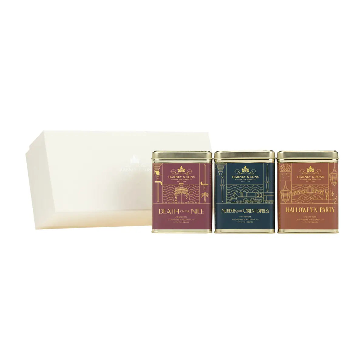 Murder on the Orient Express Blend Tea - Tin of 20 Sachets - Sachets / Agatha Christie Trio Gift Set - Harney & Sons