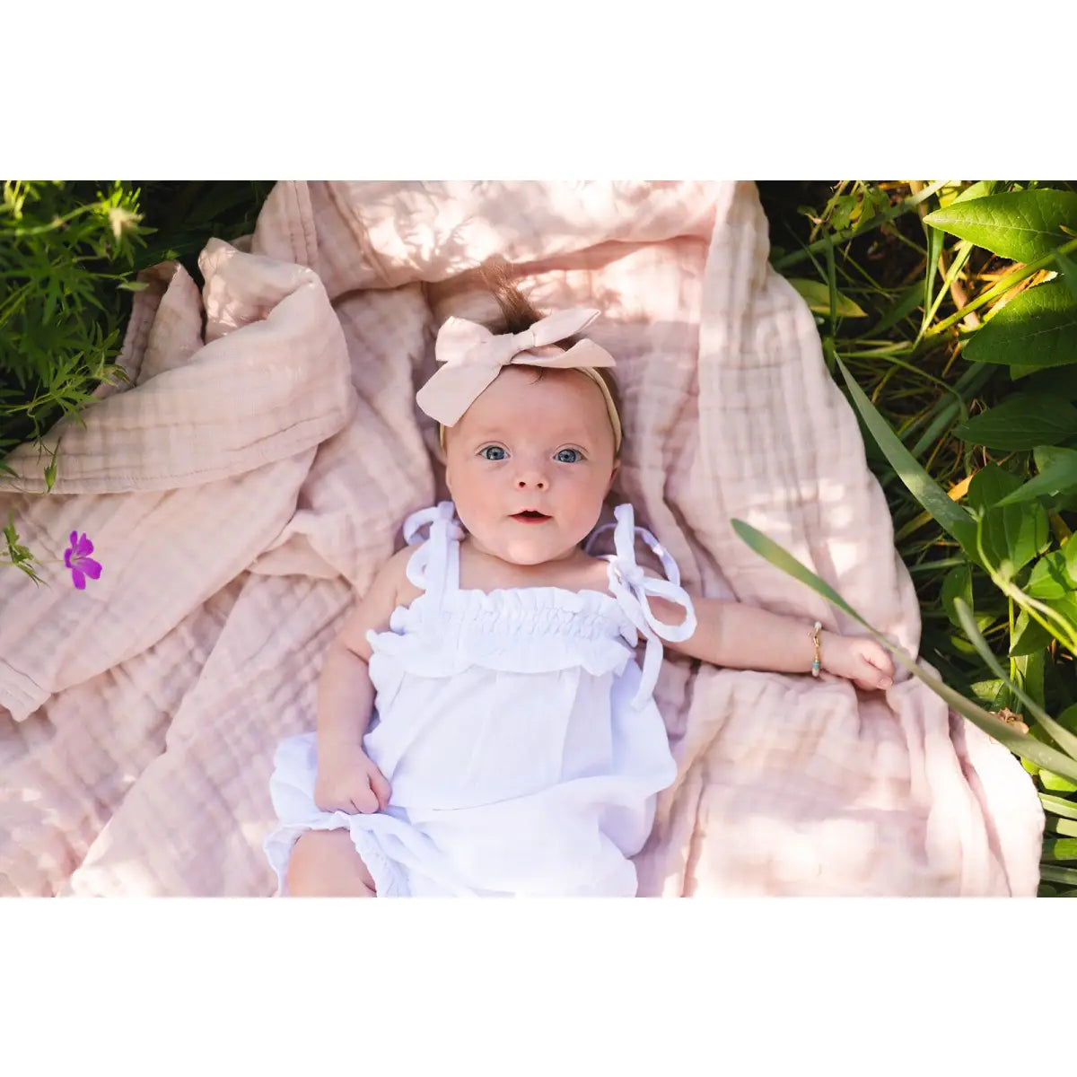 Muslin Baby Blanket - Baby Pink - 6-Layer Luxury - Harp Angel Boutique