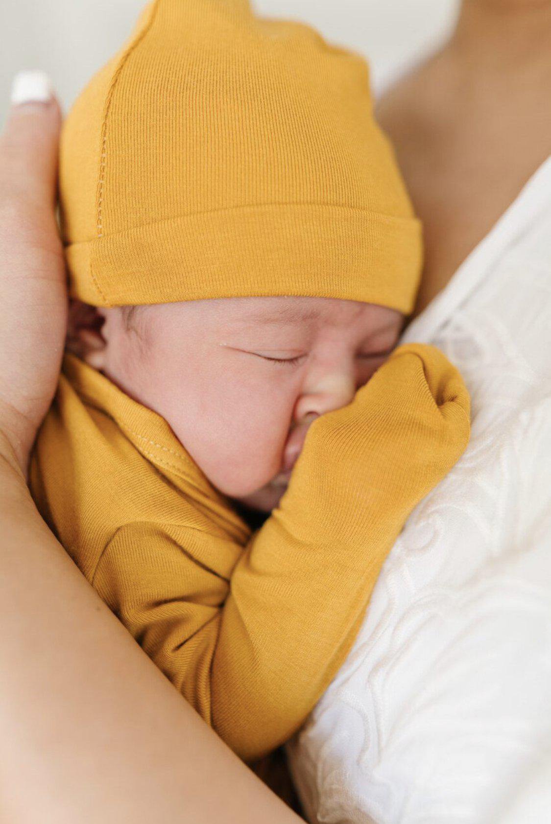 Knot Hat - Mustard - Harp Angel Boutique