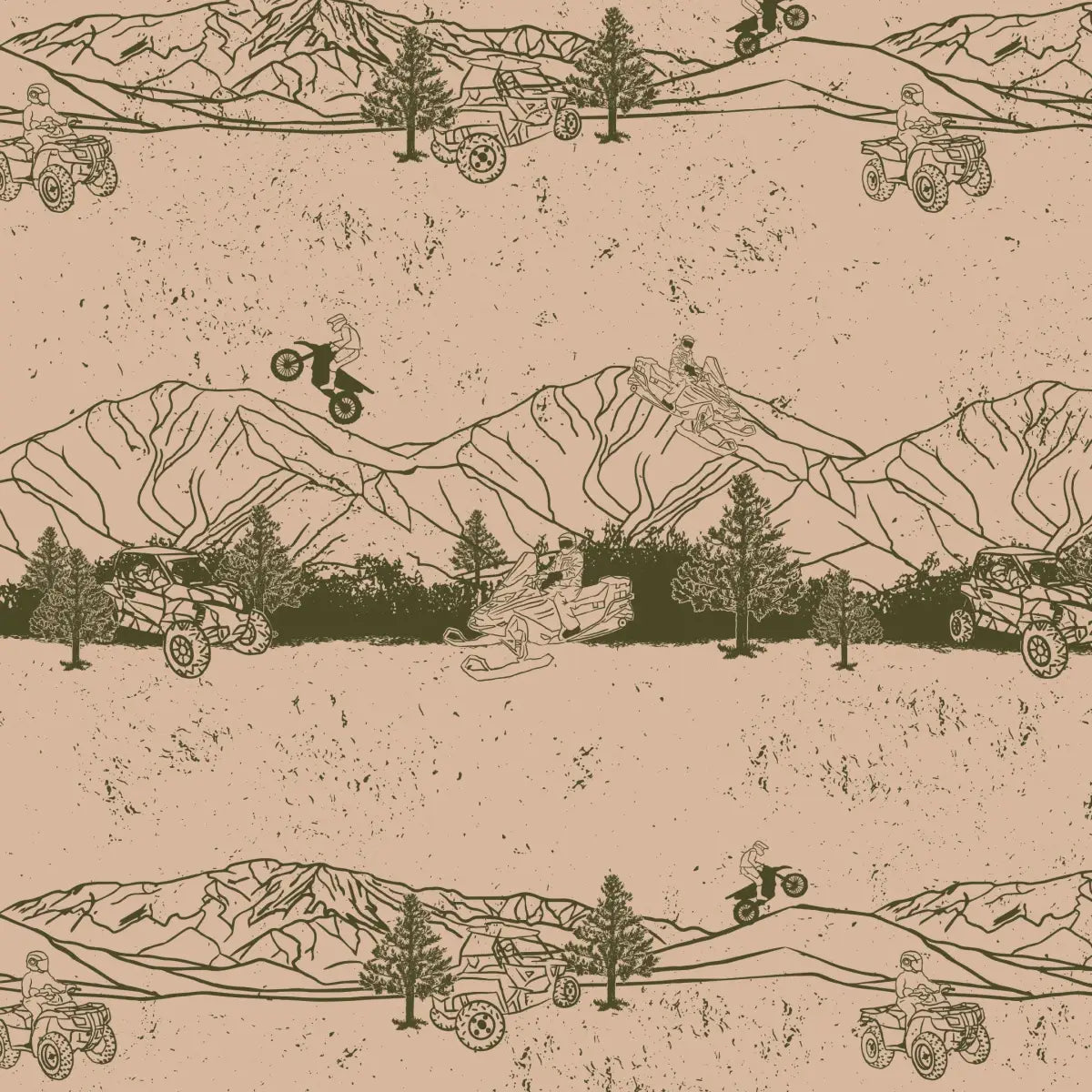 Nash Wallpaper - Outdoor Sports - Motorbike Snowmobile Four-Wheeler - by Hannah Langford - Sample 1 foot by 1 foot