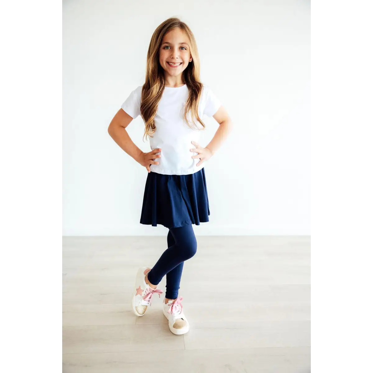 Navy Twirl Skegging - Leggings with Skirt - Mila & Rose ®