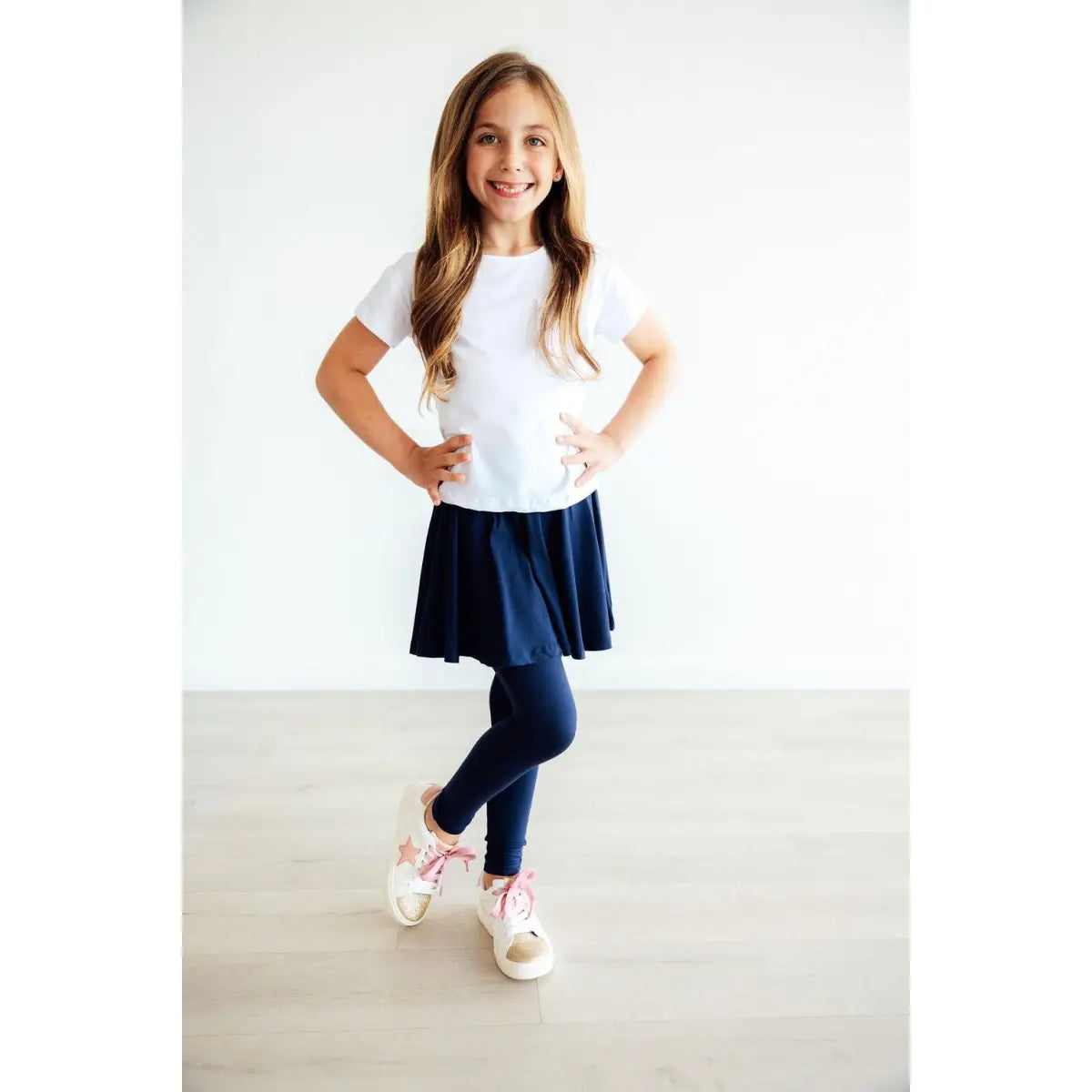 Navy Twirl Skegging - Leggings with Skirt - Mila & Rose ®