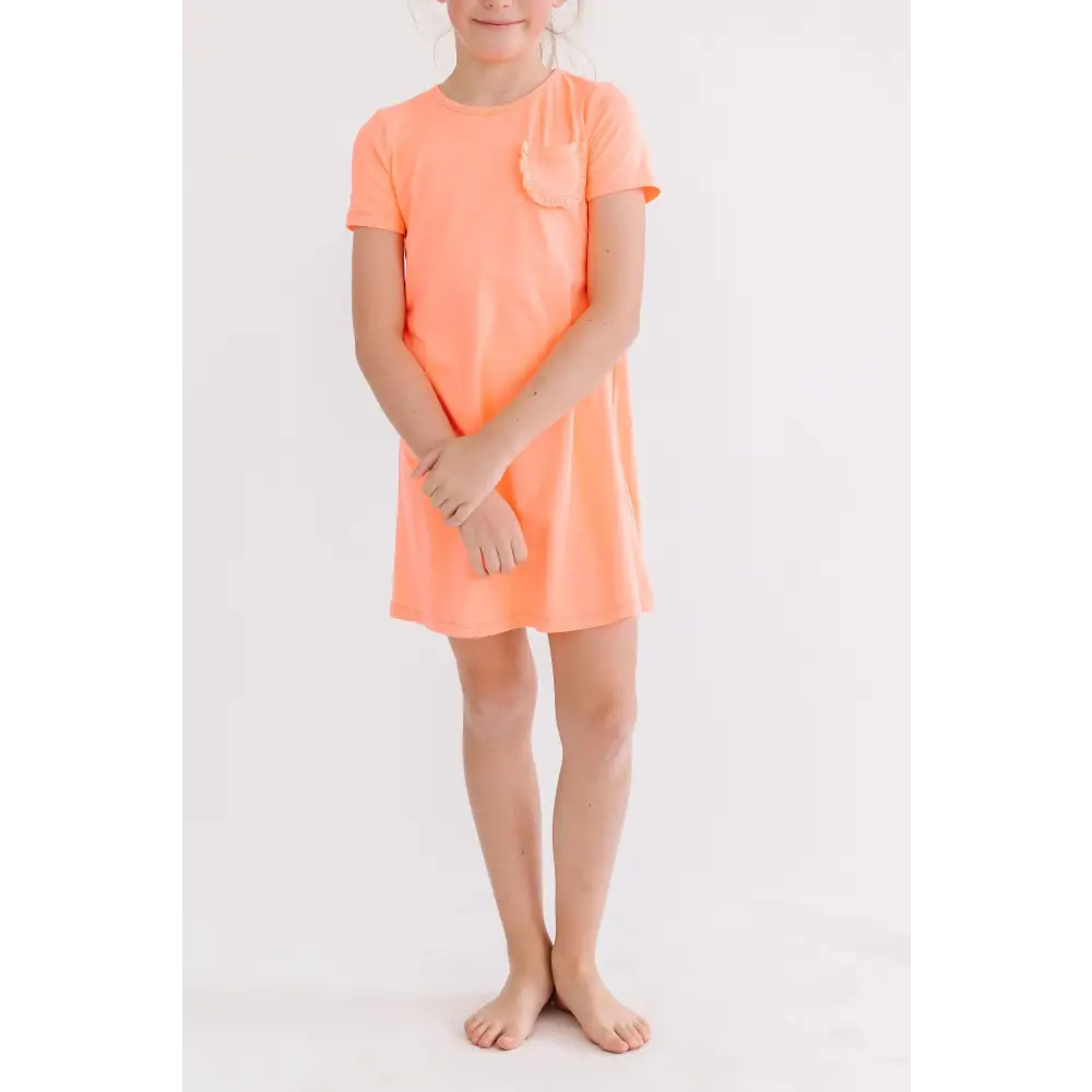 Neon Coral T-Shirt Dress - Mila & Rose ®