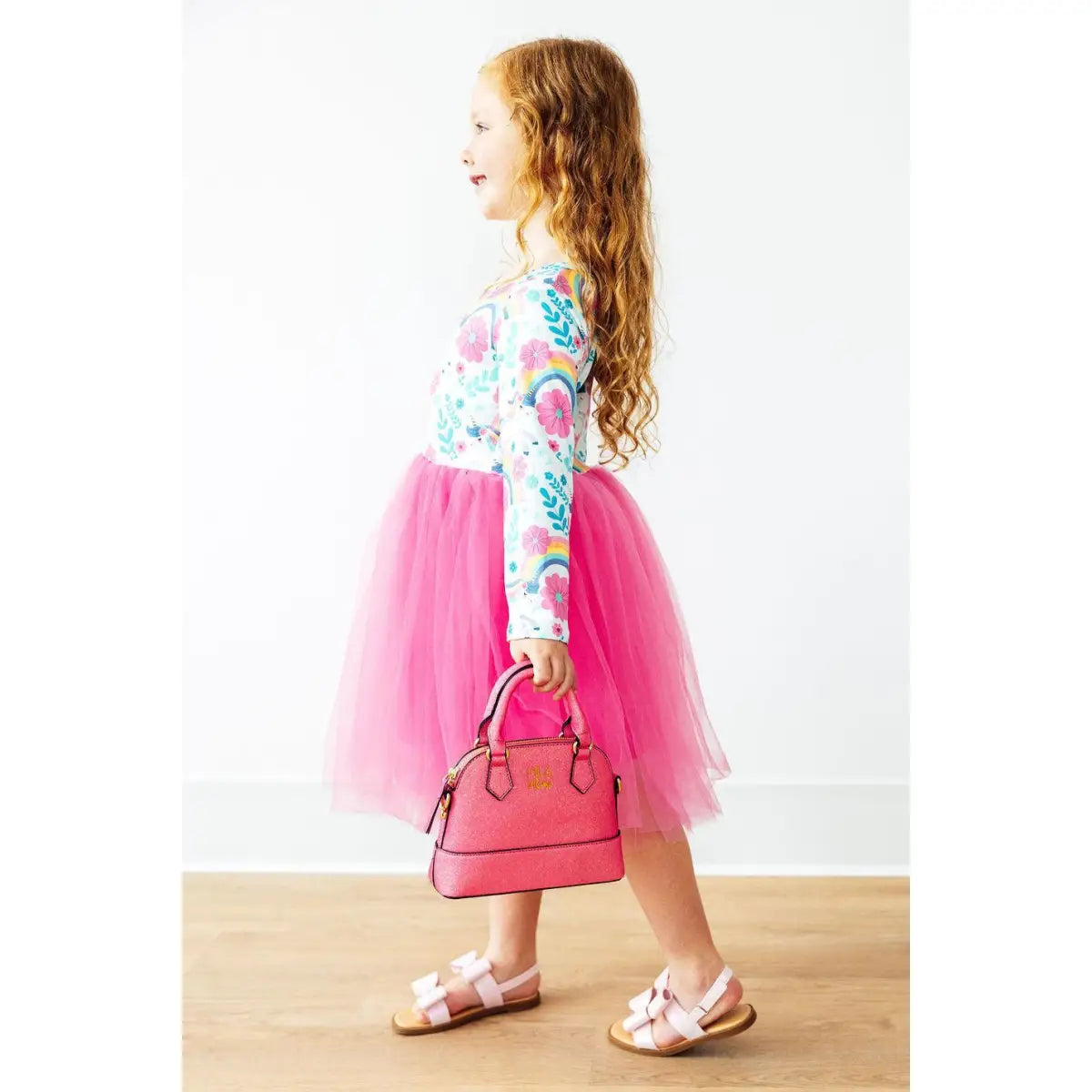 Girl’s Crossbody Purse - Neon Pink Glitter - Mila & Rose ®