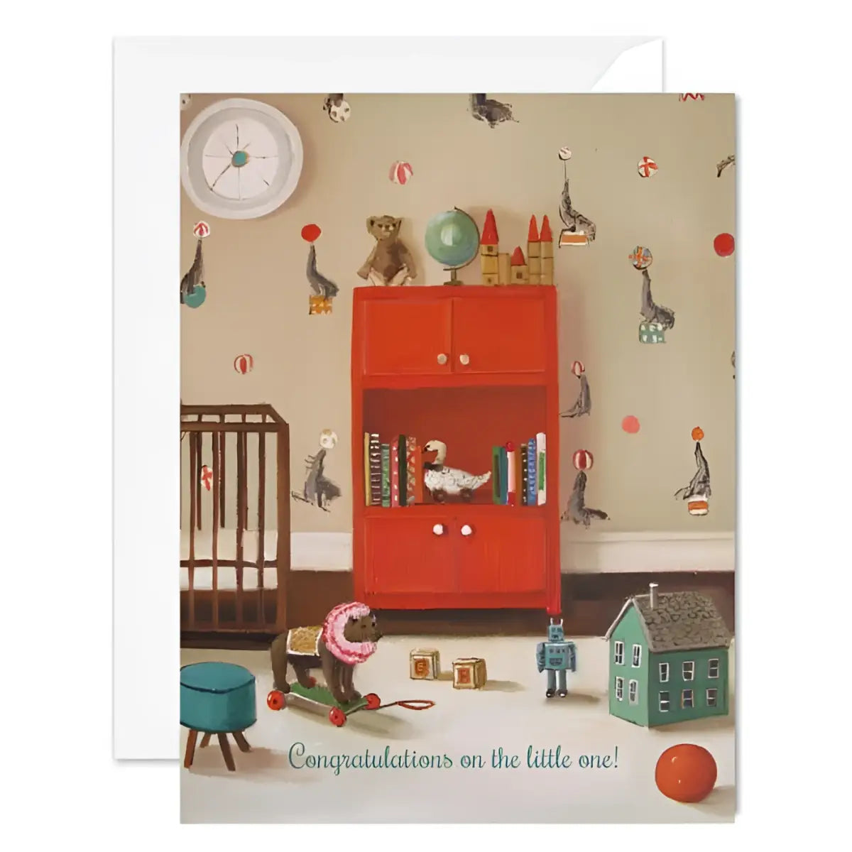 New Baby Congratulations Card - Nursery Seals - Janet Hill - JANET HILL STUDIO