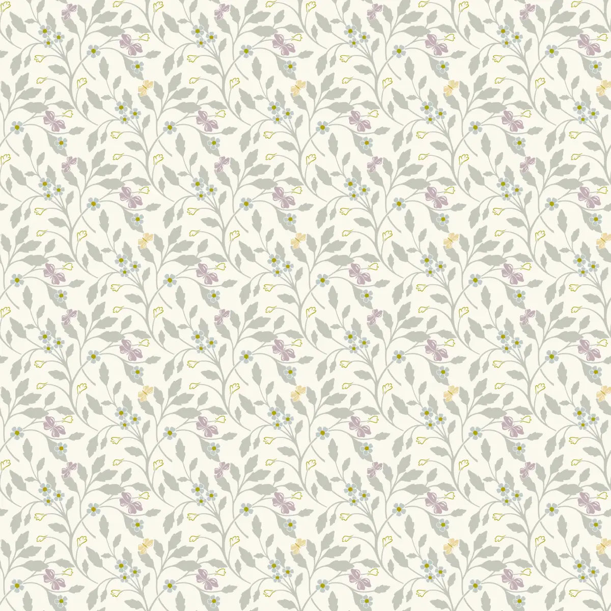 Noa Wallpaper - Petite Pastel Vines - by Linen and Paper Design - Sample 1 foot by 1 foot / Plum - Loomwell Home Goods