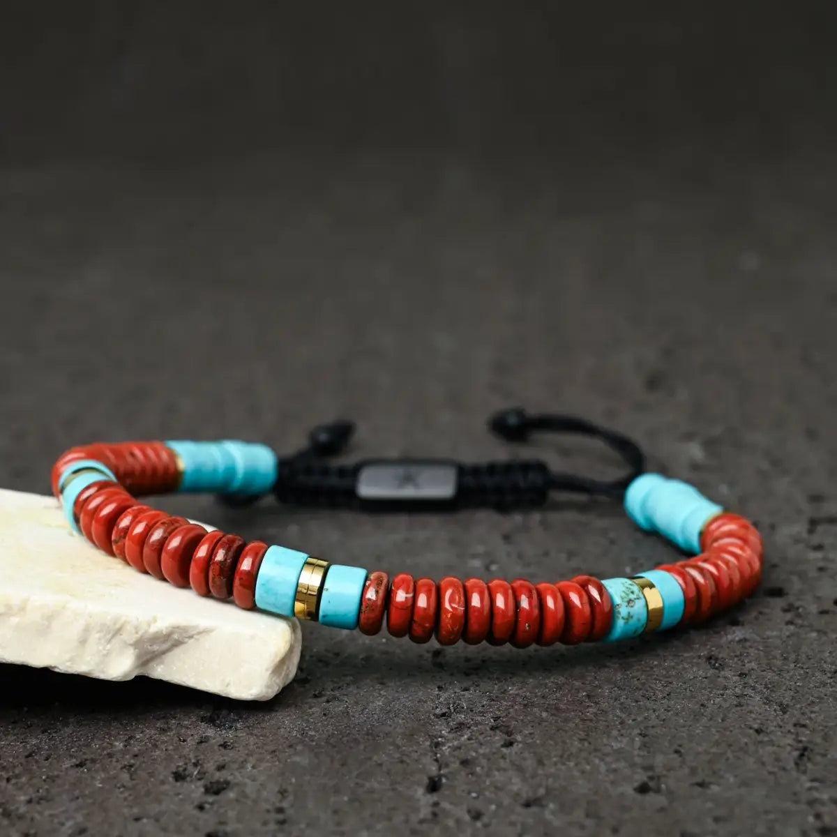 Nomadic Turquoise & Red Jasper Rope Beaded Bracelet - Starfish Project