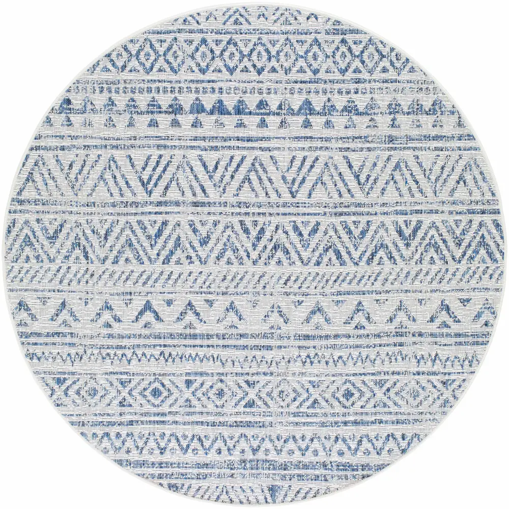 Novato Navy All Over Pattern Performance Rug - Boutique Rugs