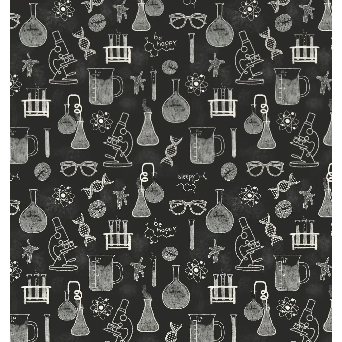 Nye Wallpaper - Science Chemistry for Kids - by Kristie Vargo - Sample 1 foot by 1 foot / Charcoal - Loomwell Home Goods