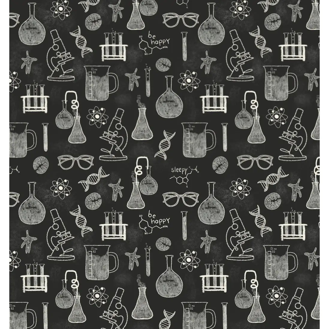 Nye Wallpaper - Science Chemistry for Kids - by Kristie Vargo - Sample 1 foot by 1 foot / Charcoal - Loomwell Home Goods