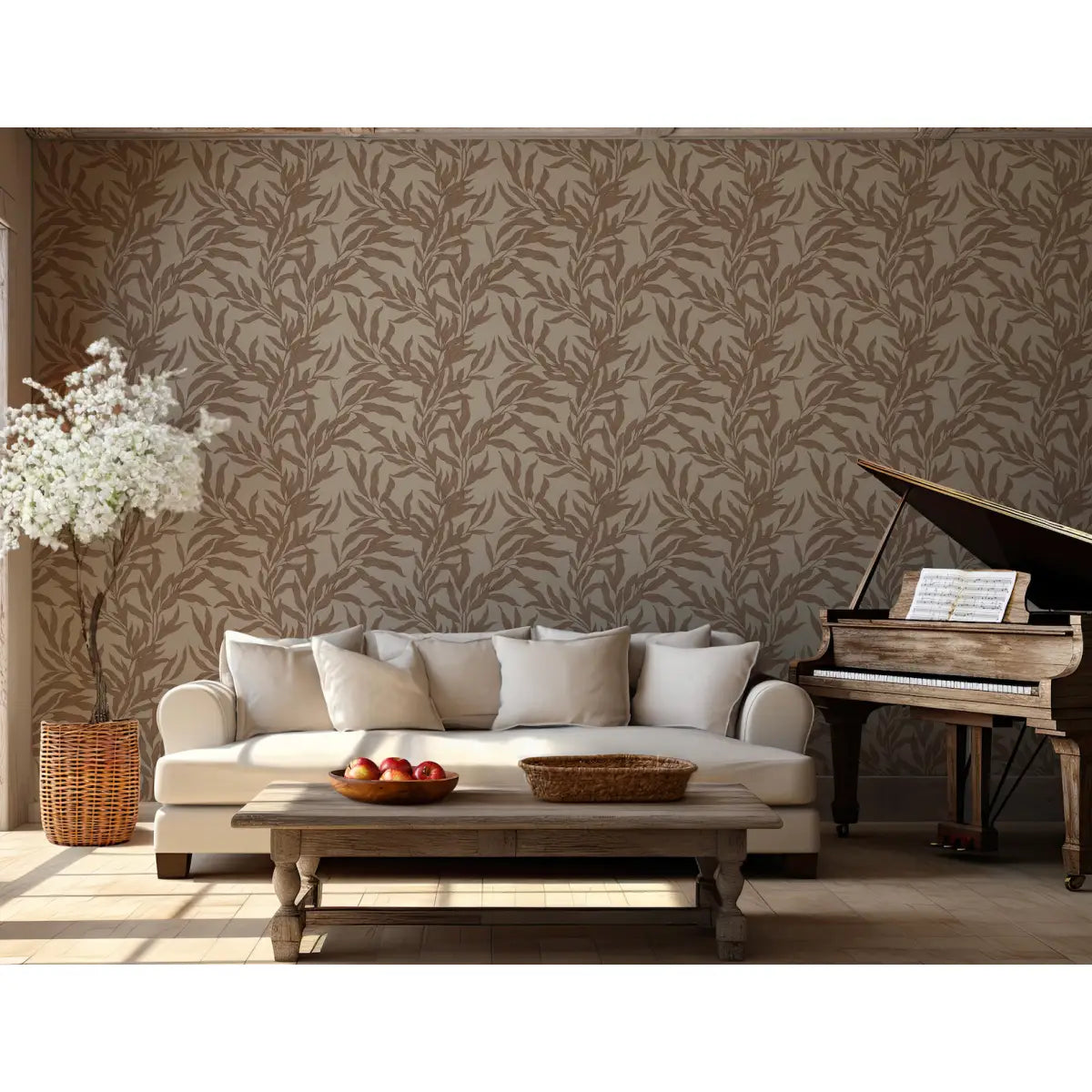 Oaks Wallpaper - Leafy Branches - by Taddy Mikelaites - Loomwell Home Goods