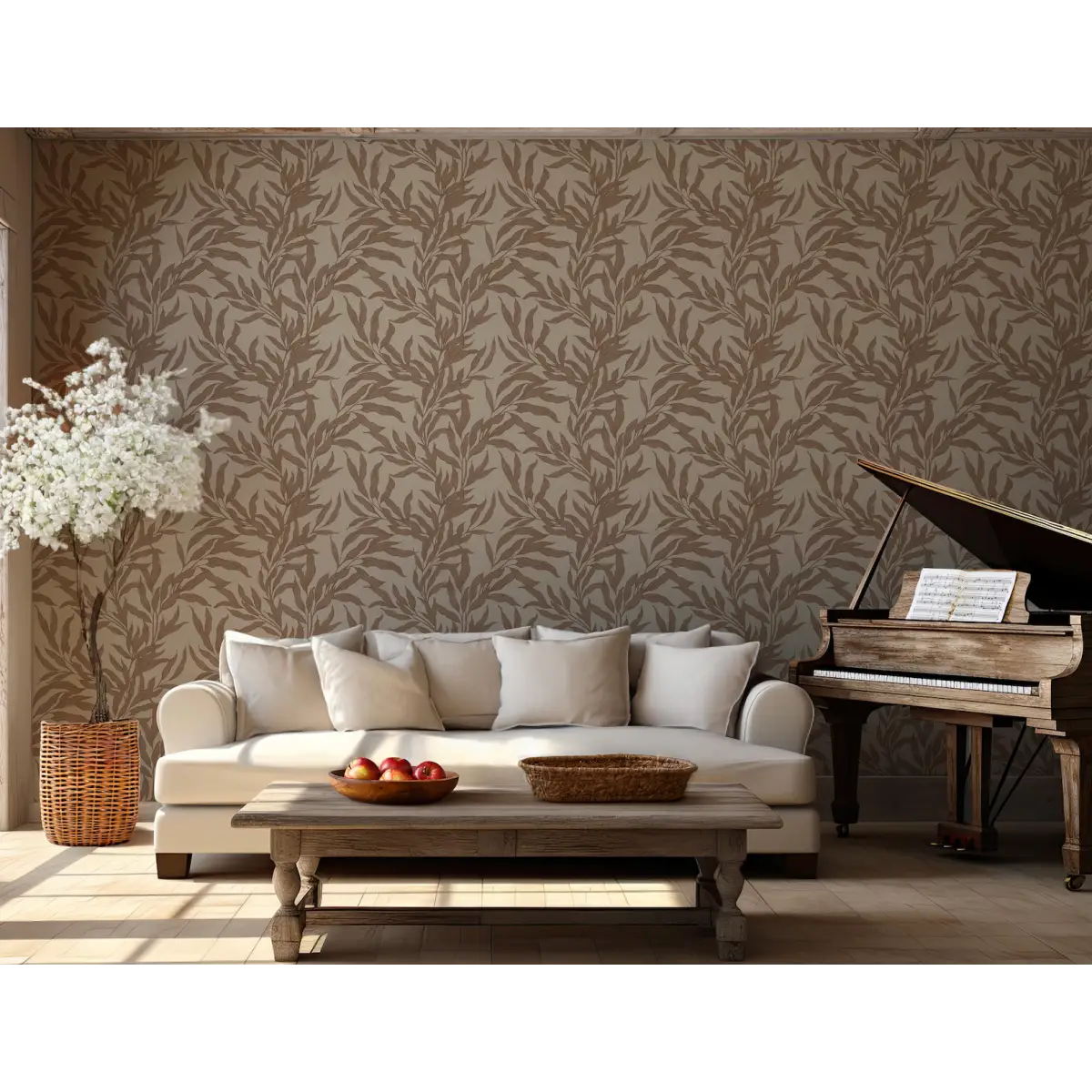 Oaks Wallpaper - Leafy Branches - by Taddy Mikelaites - Loomwell Home Goods