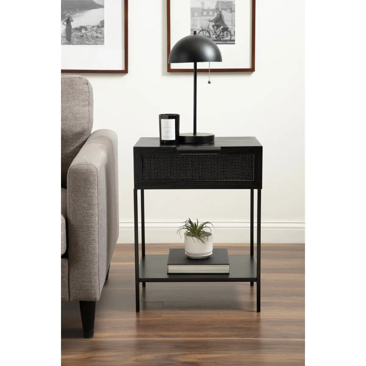 Ori Wood Rattan Side Table - kateandlaurel