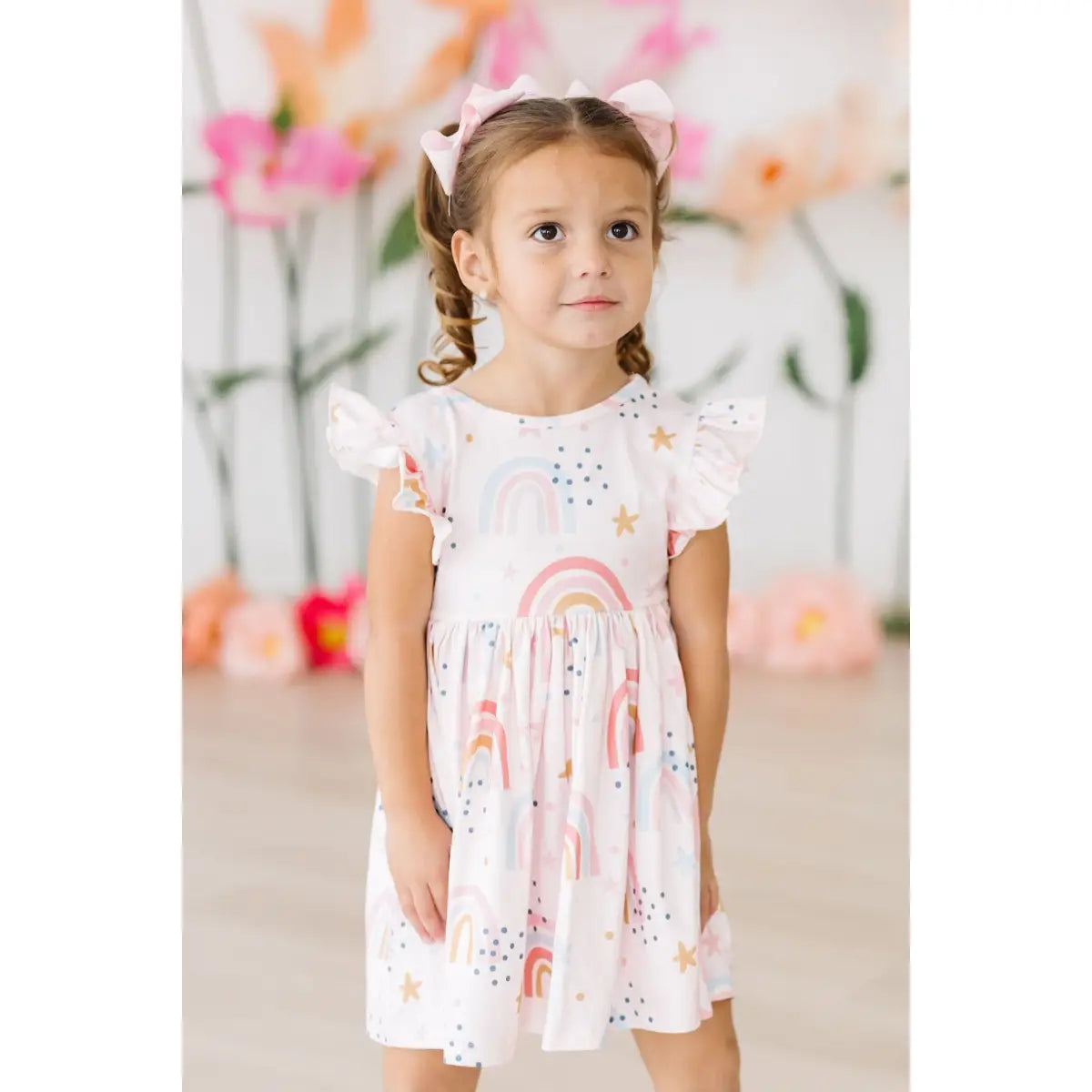 Flutter Sleeve Twirl Dress - Over the Rainbow - Mila & Rose ®