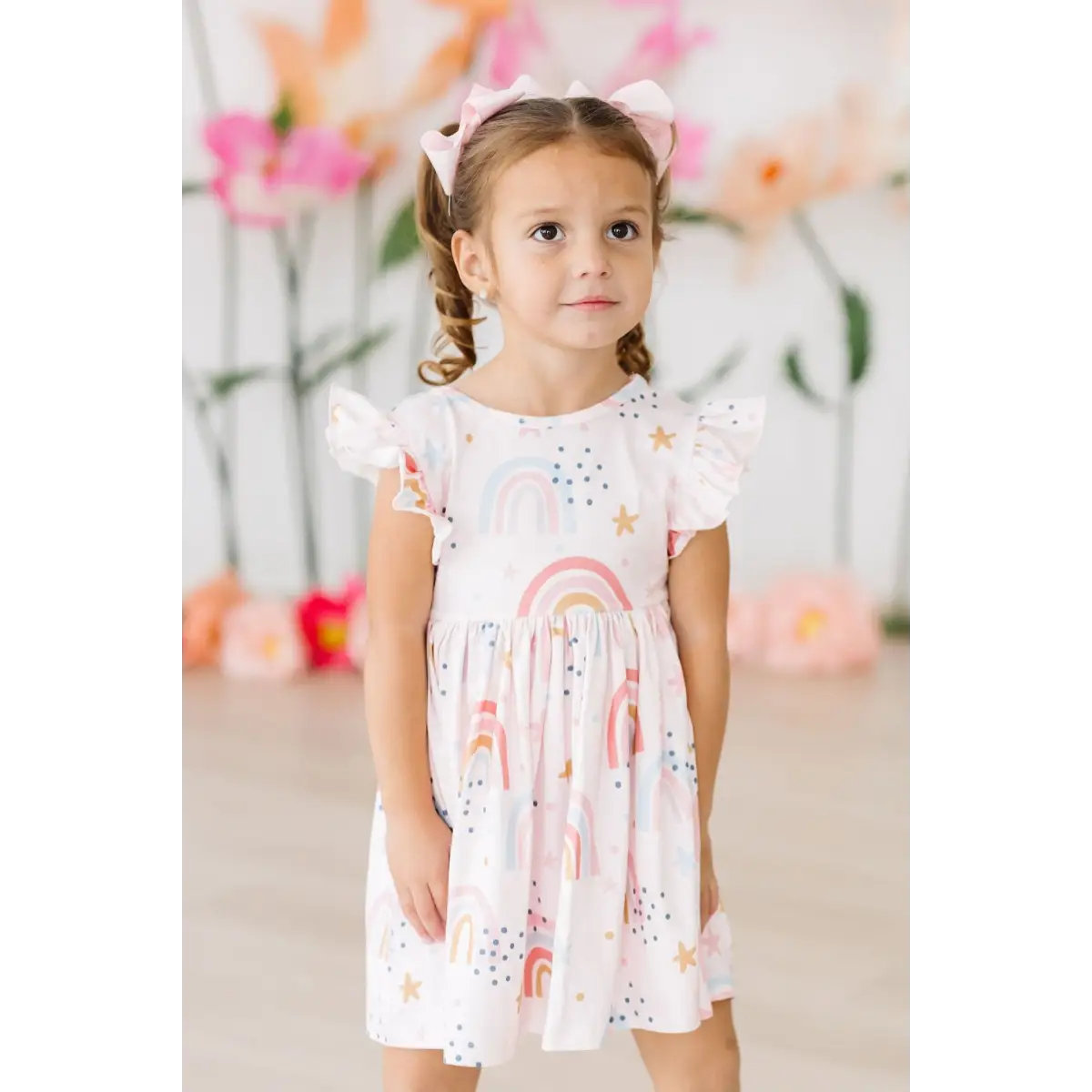Flutter Sleeve Twirl Dress - Over the Rainbow - Mila & Rose ®