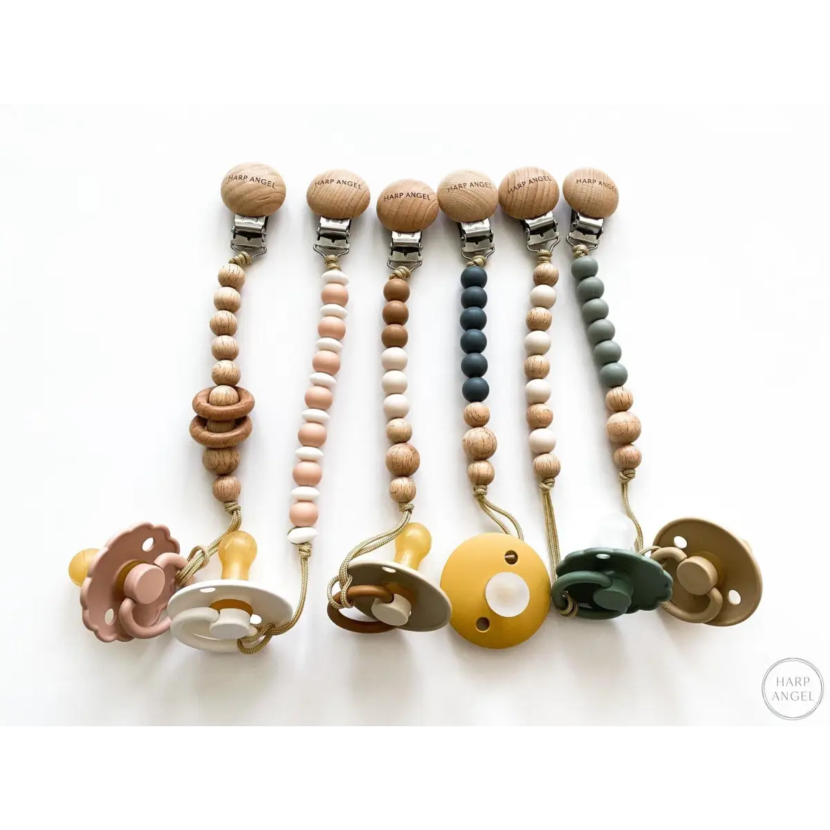 Pacifier Clip Harper (Camel) - Harp Angel Boutique