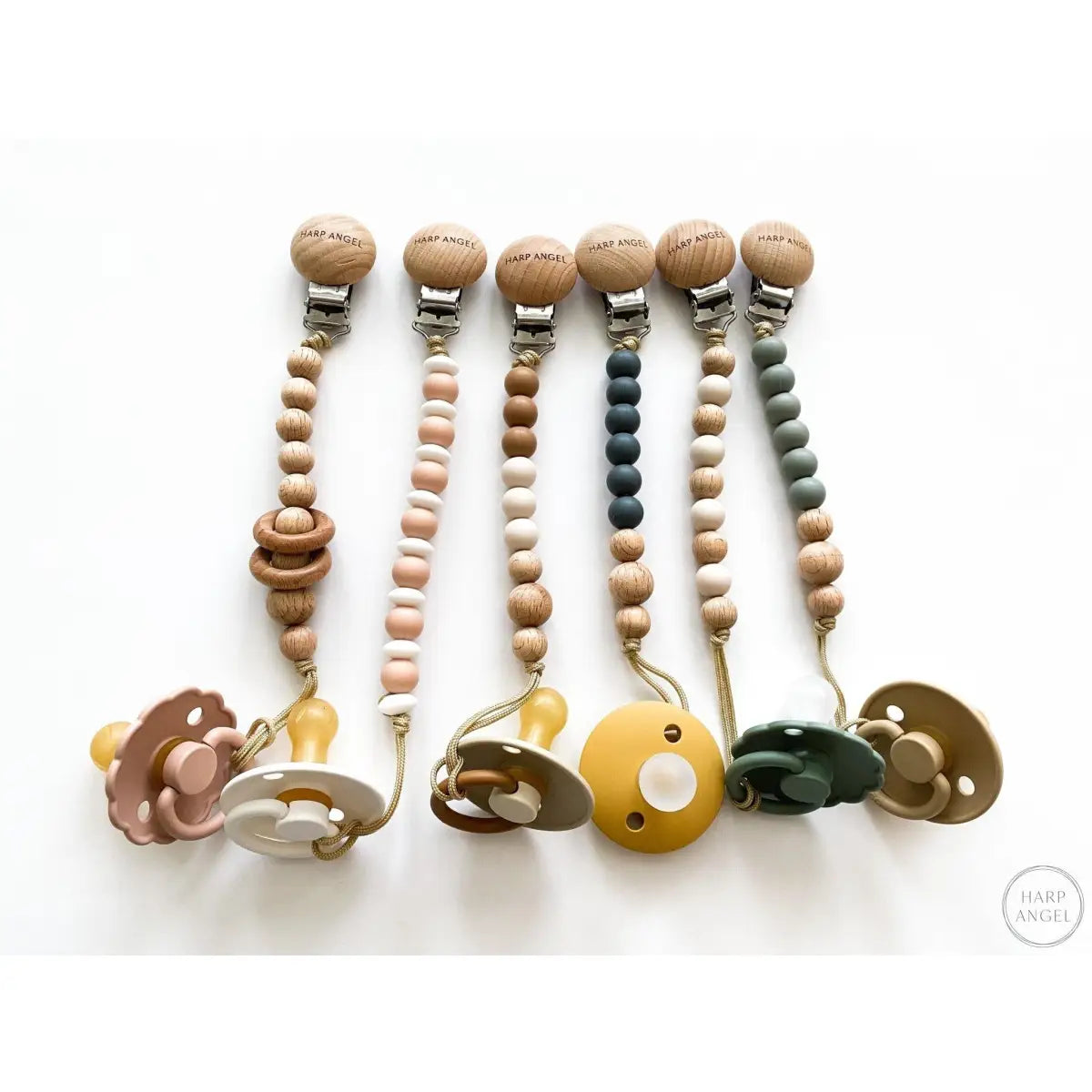 Pacifier Clip Harper (Camel) - Harp Angel Boutique