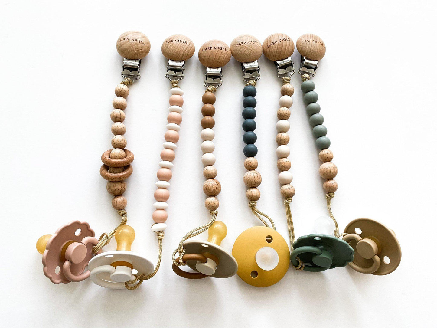 Pacifier Clip Harper (Camel & Cream) - Harp Angel Boutique