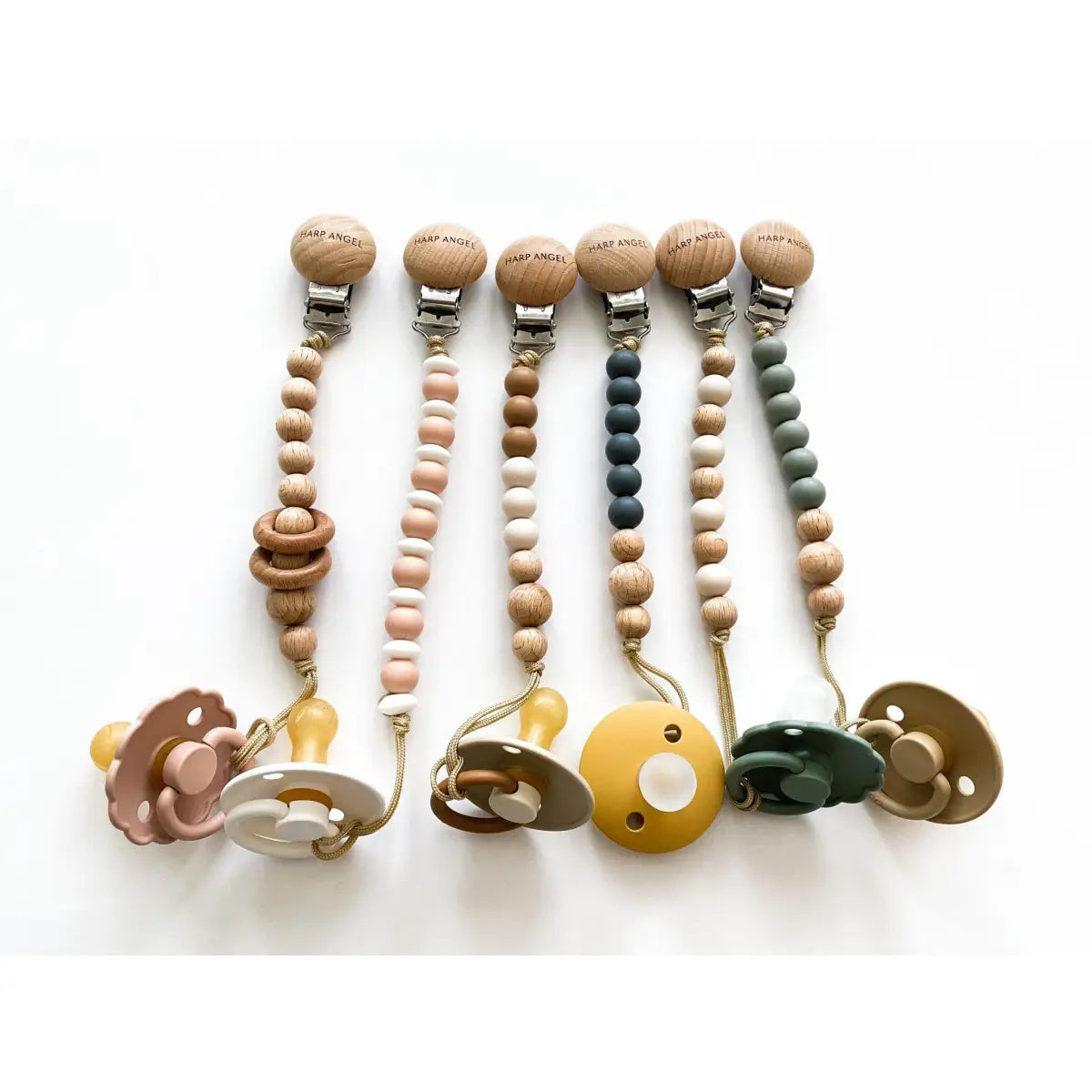 Pacifier Clip Harper (Tan) - Harp Angel Boutique