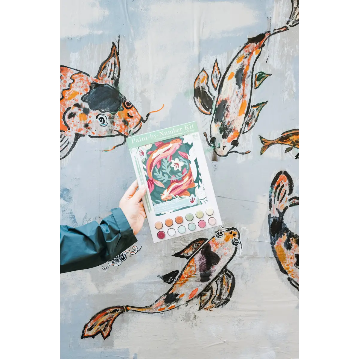Paint by Number Kit - Koi Fish in Pond - 8x10 - Elle Crée
