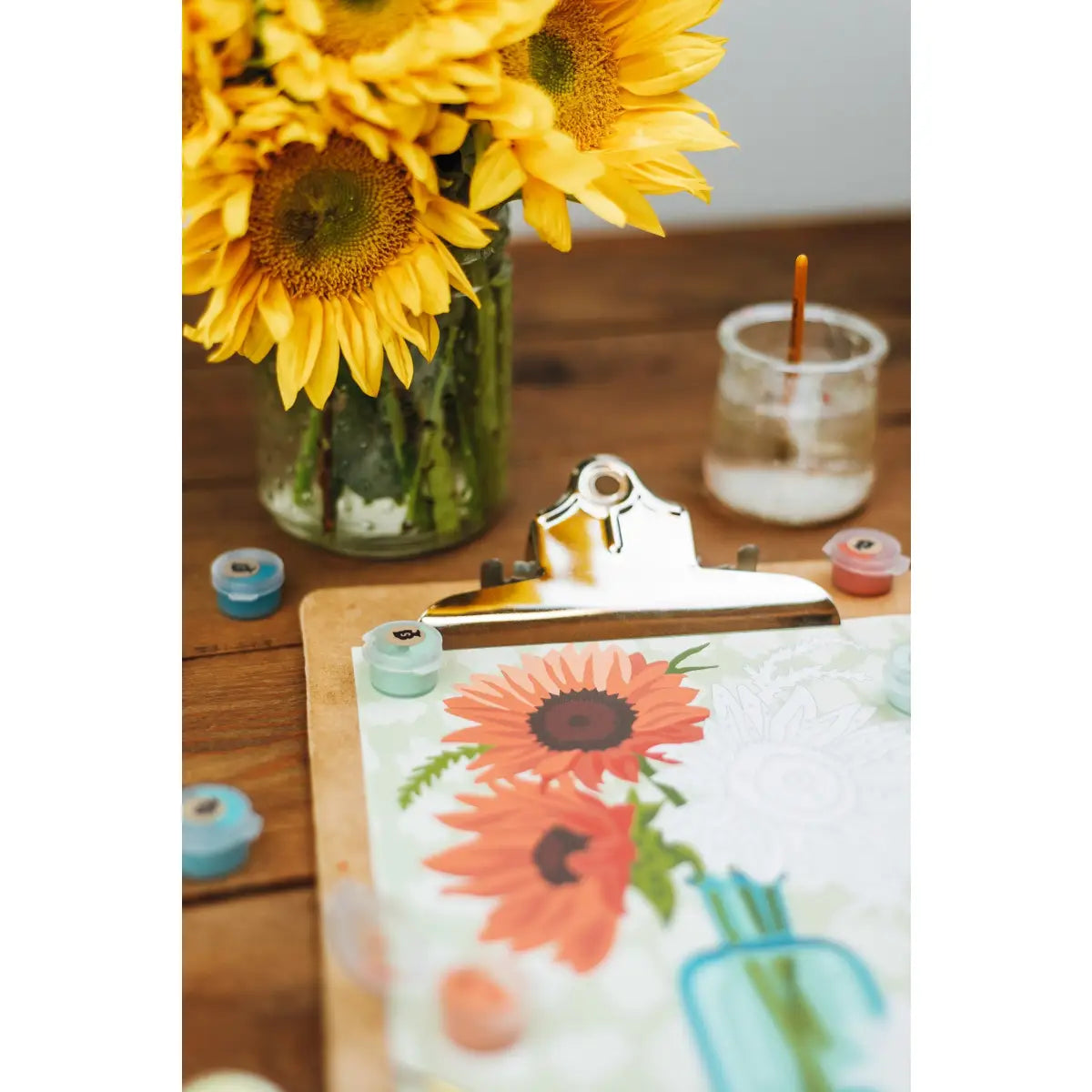 Paint by Number Kit - Sunflowers in Vase - 8x10 - Elle Crée