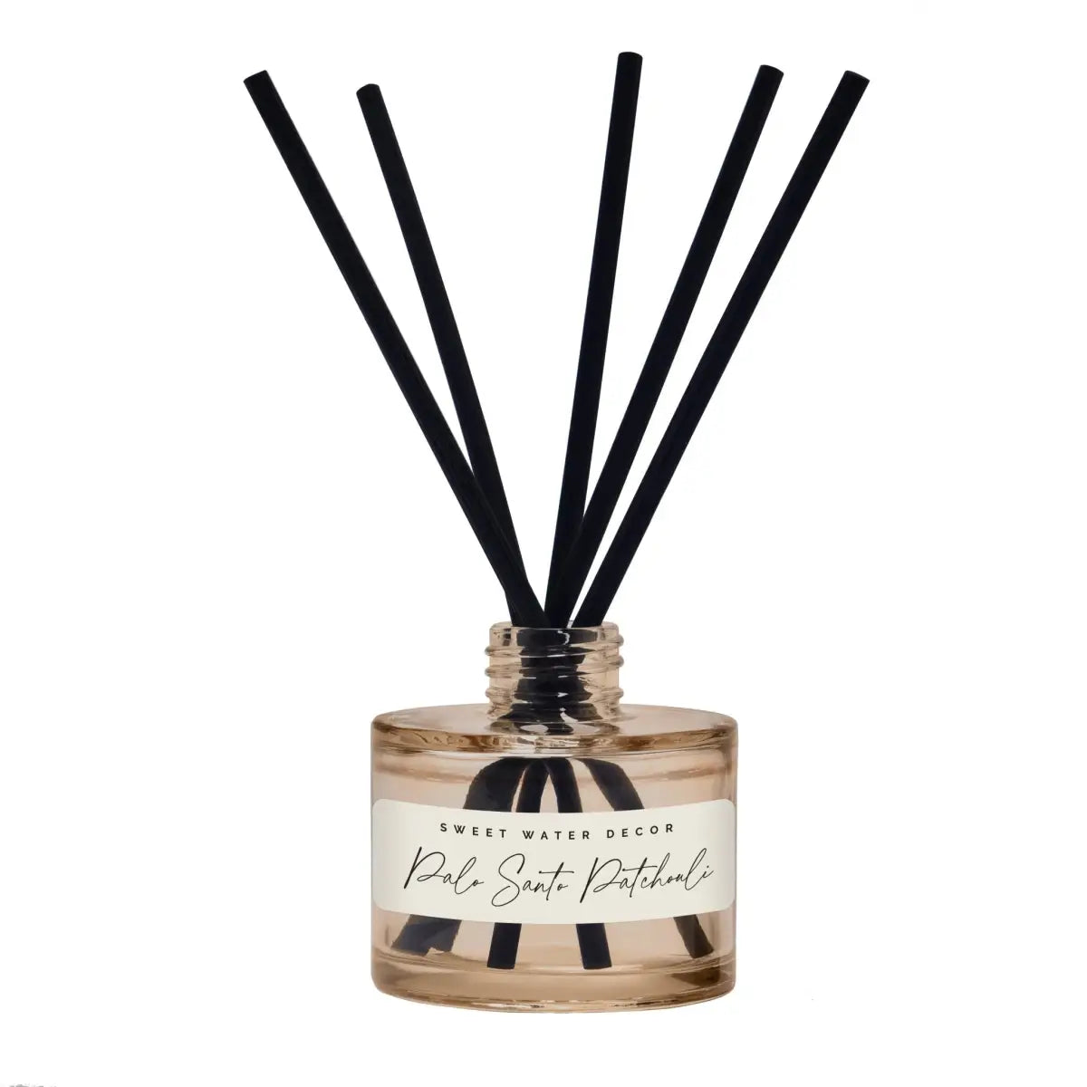 Palo Santo Patchouli Tinted Glass Jar Reed Diffuser - Sweet Water Decor