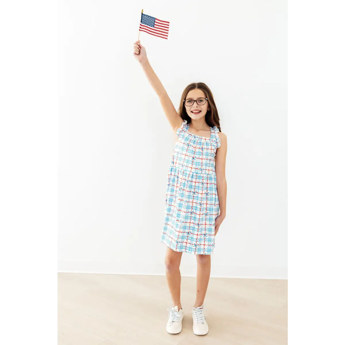 Ruffle Cross Back Dress - Patriotic Picnic - July 4th - Mila & Rose ®