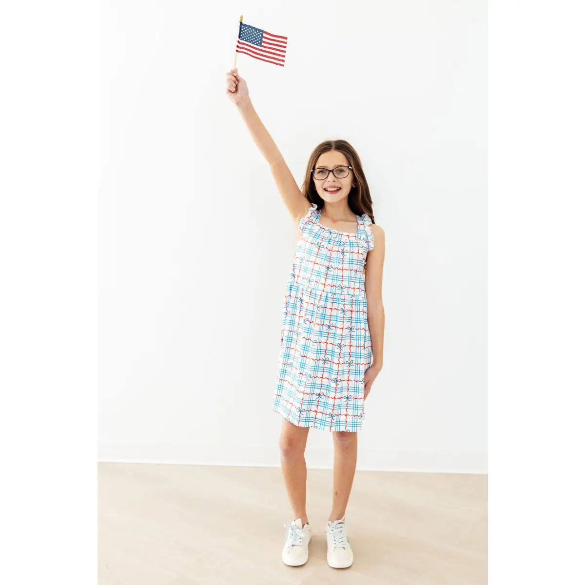 Ruffle Cross Back Dress - Patriotic Picnic - July 4th - Mila & Rose ®