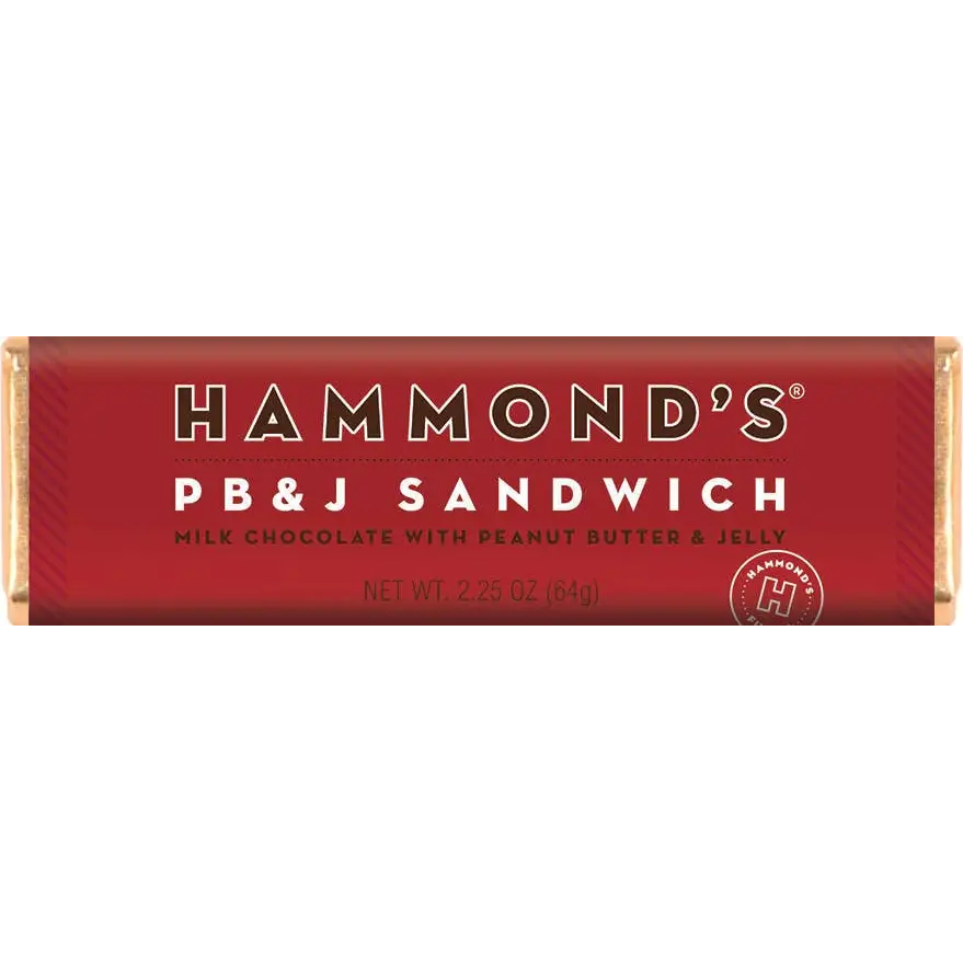 PB & J Sandwich - Milk Chocolate Candy Bar - Hammond’s Candies