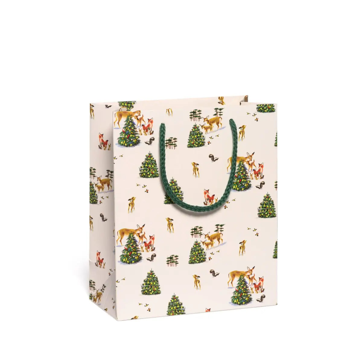 Christmas Gift Bag - Peaceful Critters - Medium - Red Cap Cards