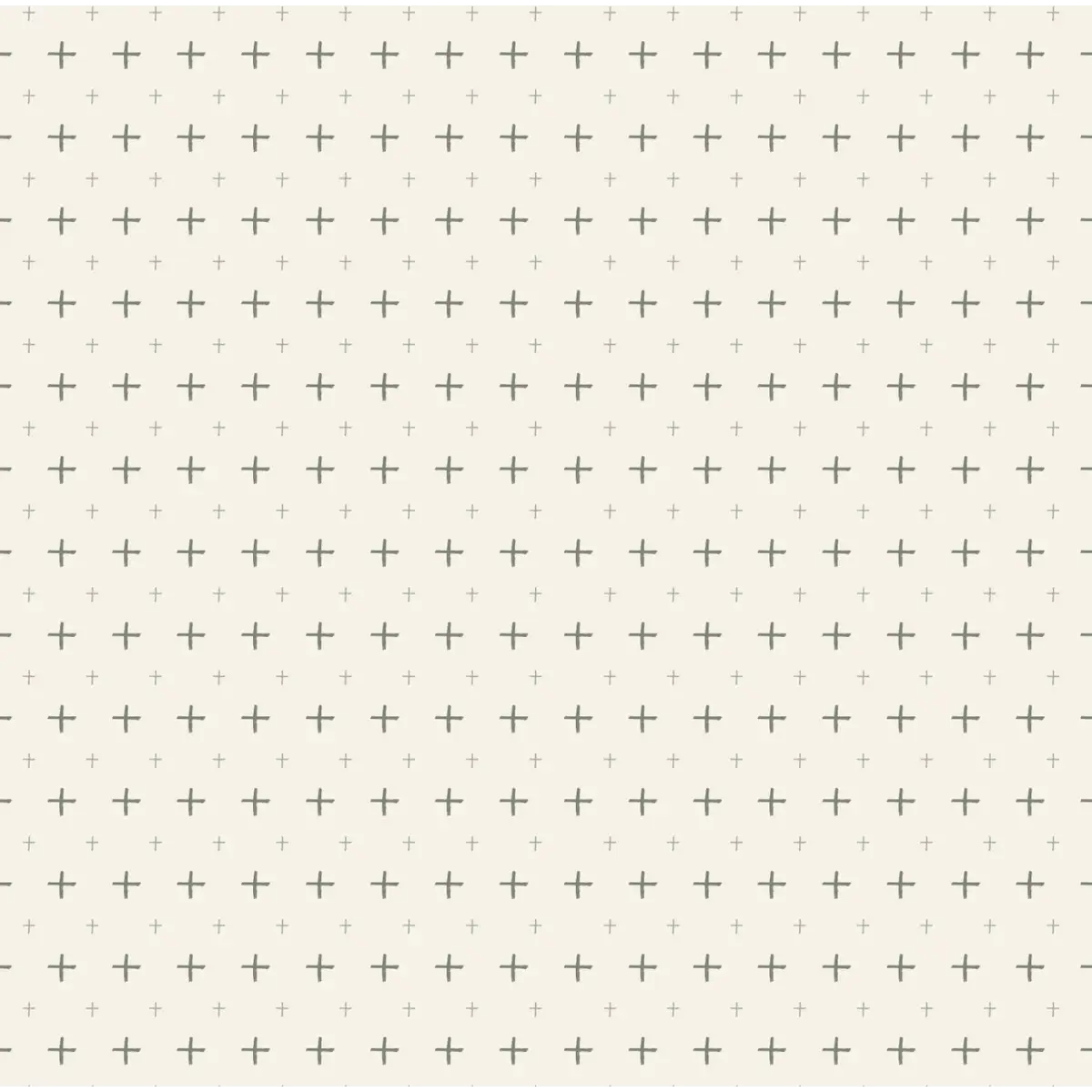 Peralta Wallpaper - Simple Crosses = by Hailey Kiefer Designs - Sample 1 foot by 1 foot / Cream and Sage - Loomwell