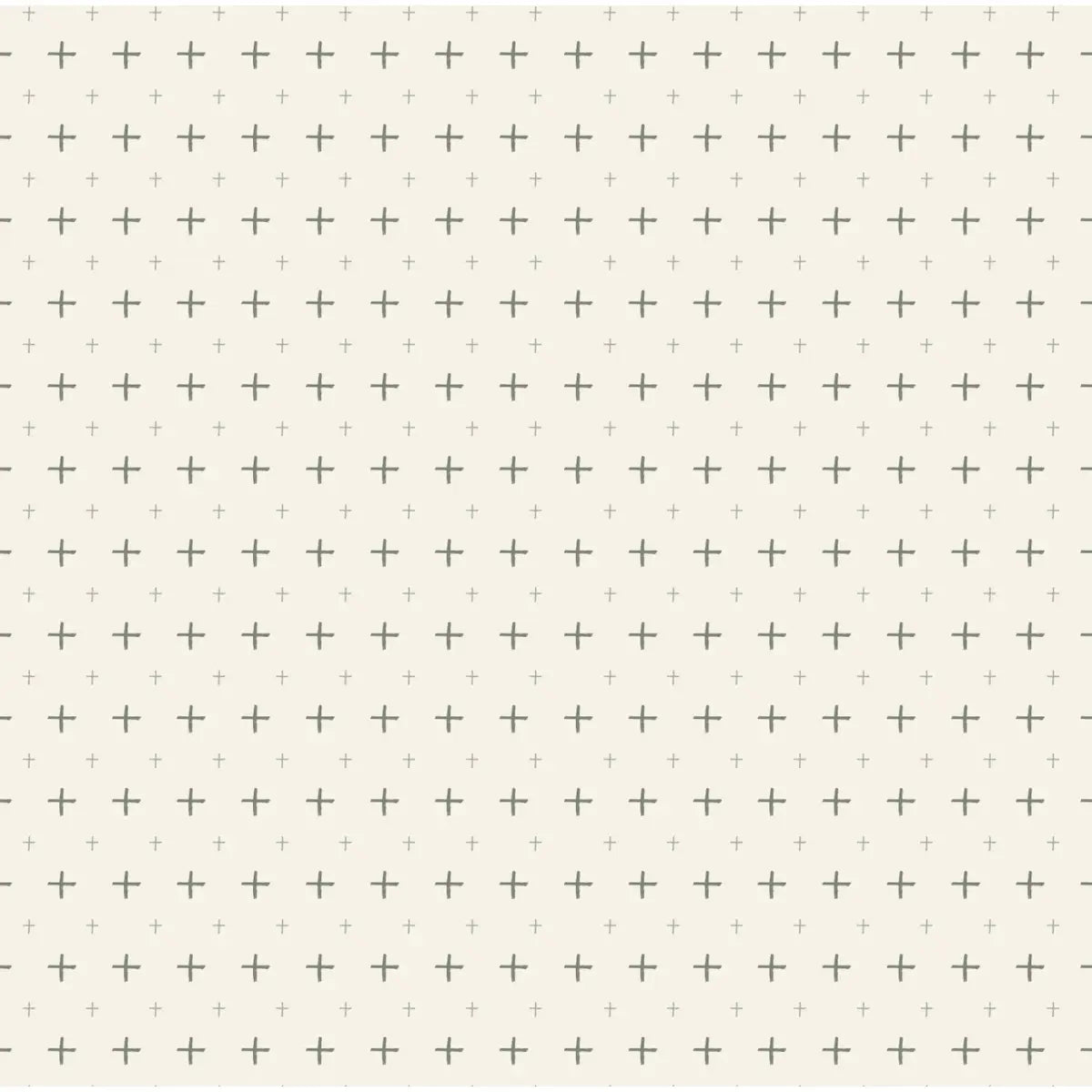 Peralta Wallpaper - Simple Crosses = by Hailey Kiefer Designs - Sample 1 foot by 1 foot / Cream and Sage - Loomwell