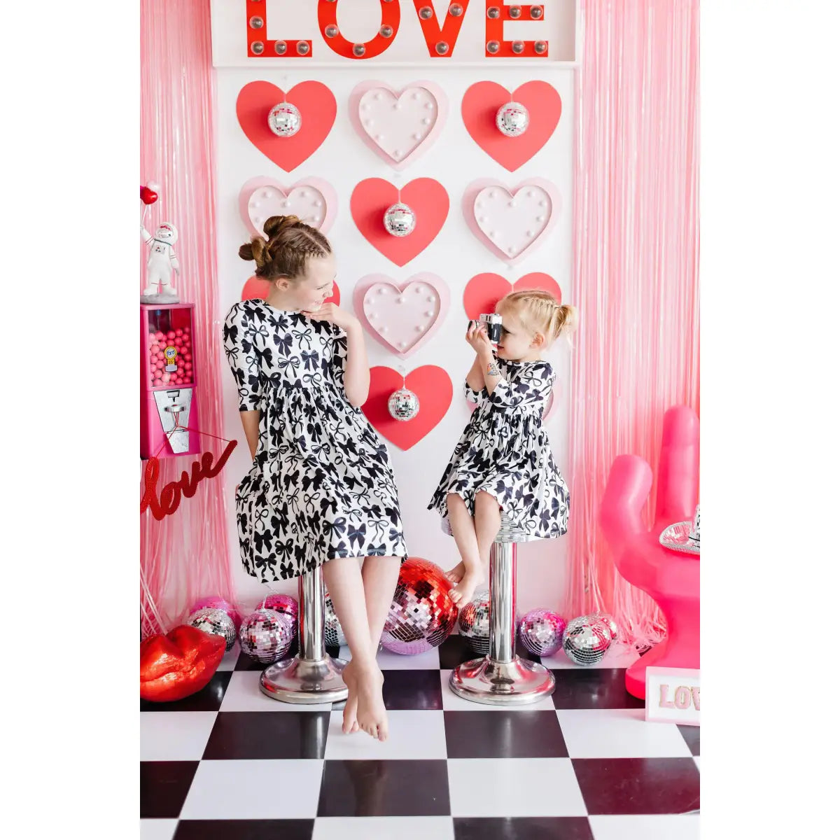 Pocket Twirl Dress - Perfectly Tied - Black Bows - Mila & Rose ®