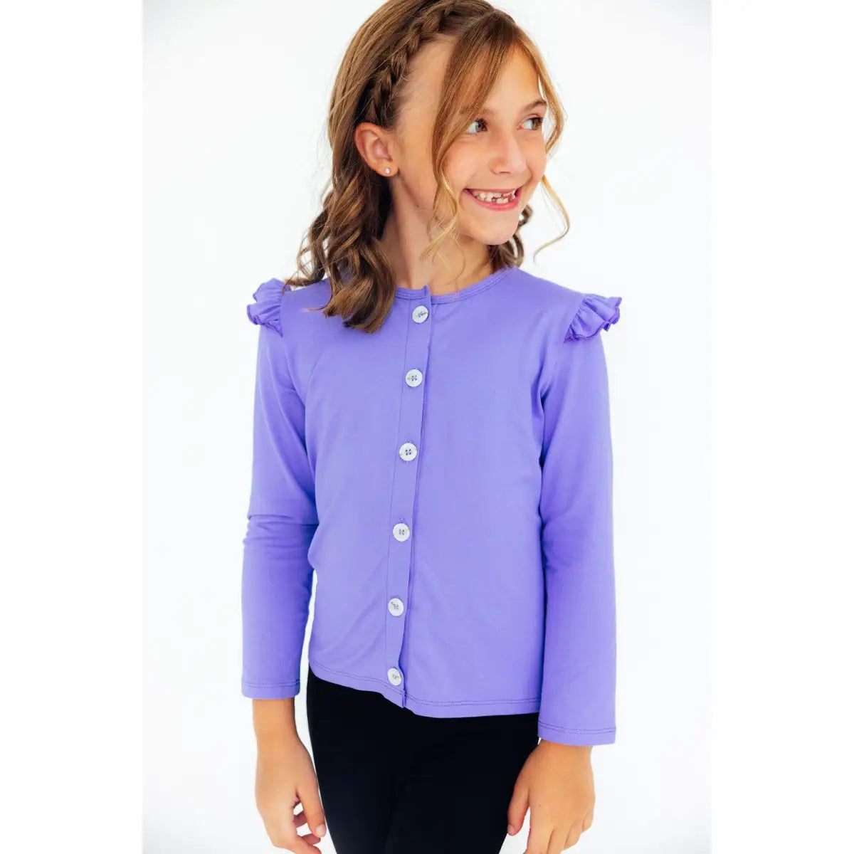 Periwinkle Ruffle Cardigan - Mila & Rose ®