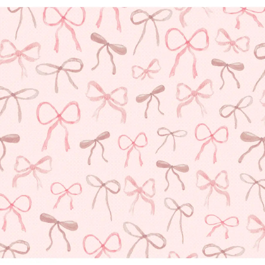 Persephone Wallpaper - Pink Bows - by Sabina Maria - Sample 1 foot by 1 foot / Polka Dot Light Pink - Loomwell Home