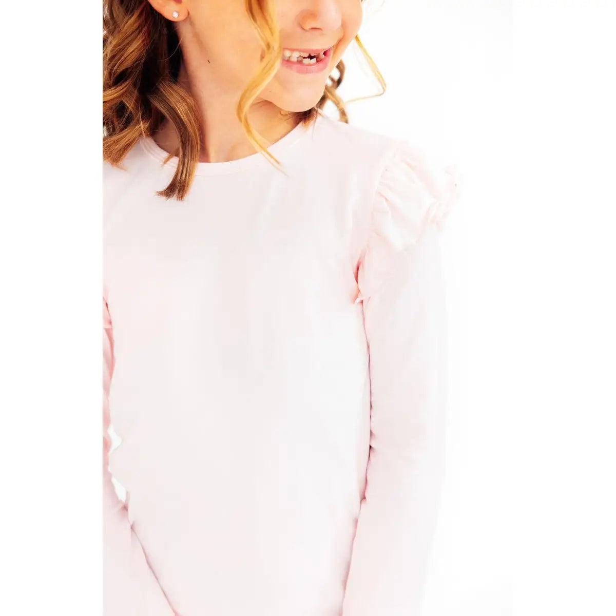 Petal Pink L/S Ruffle Tee - Mila & Rose ®