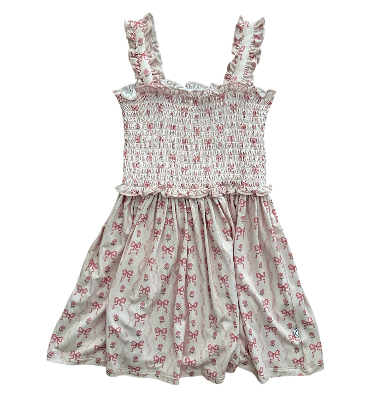 Bamboo Toddler Twirl Dress - Pink Bows