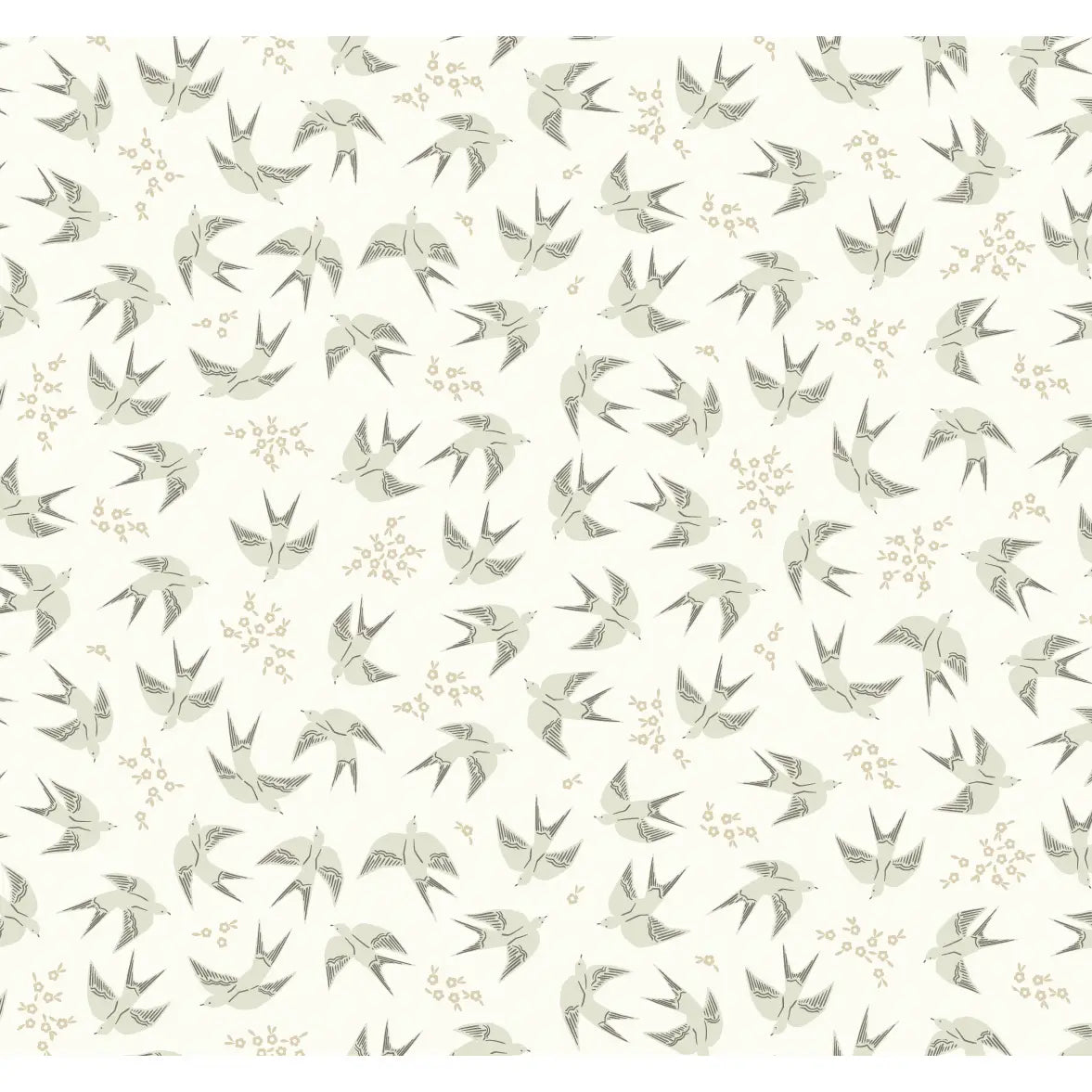 Piers Wallpaper - Whimsical Birds - by Kimberly Morgan - Sample 1 foot by 1 foot / Neutral - Loomwell Home Goods