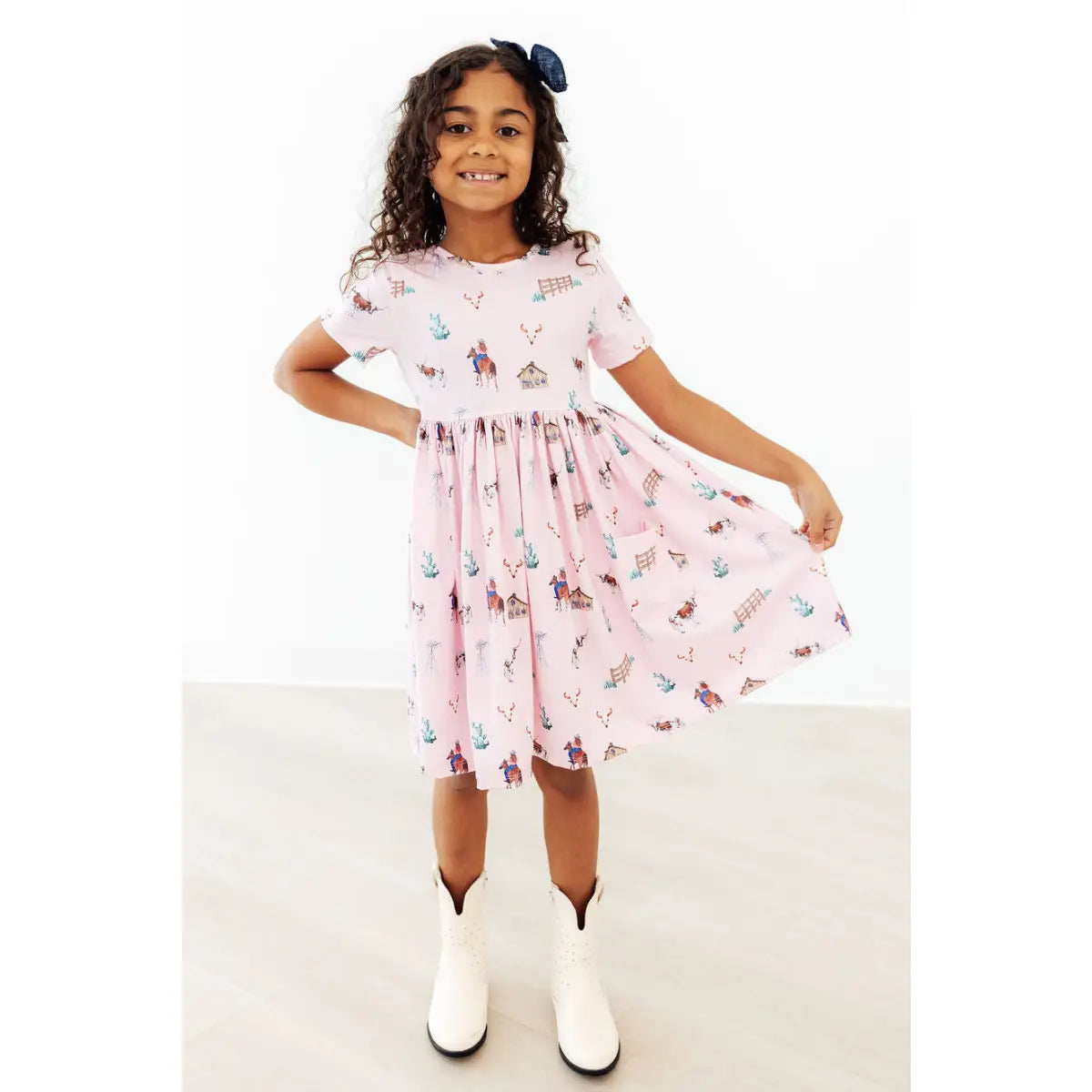 Pocket Twirl Dress - Pink Ranch Hand - Cowgirl - Mila & Rose ®