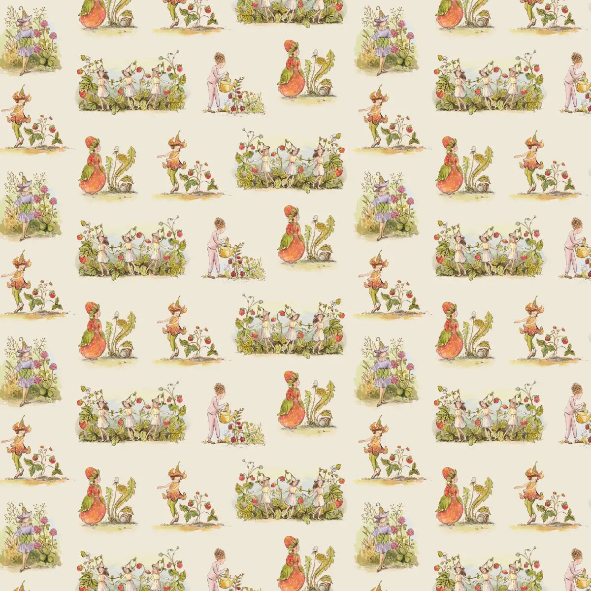 Pip Wallpaper - Fairies and Girls - by Strawberry Snail Illustrations - Loomwell Home Goods