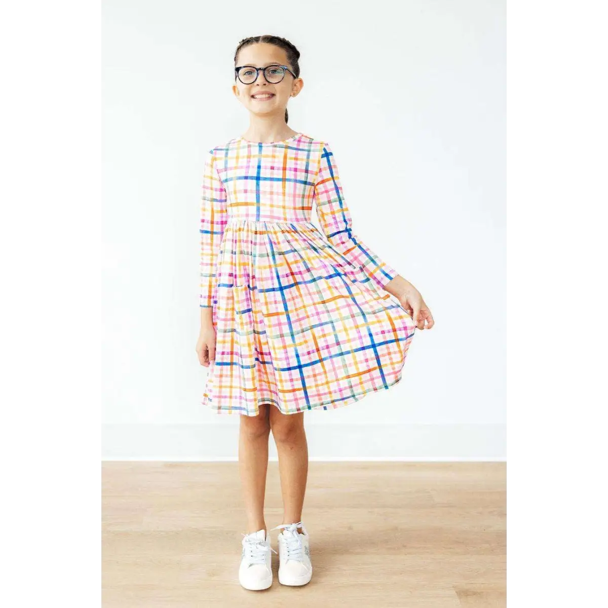 Plaid About You L/S Pocket Twirl Dress - Mila & Rose ®
