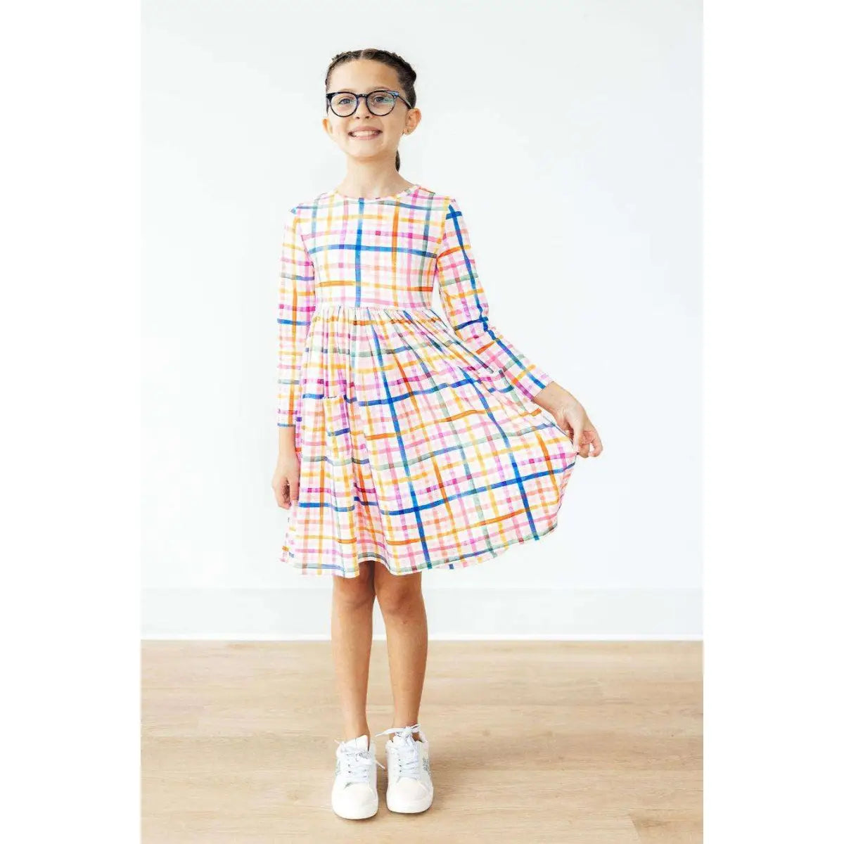 Plaid About You L/S Pocket Twirl Dress - Mila & Rose ®