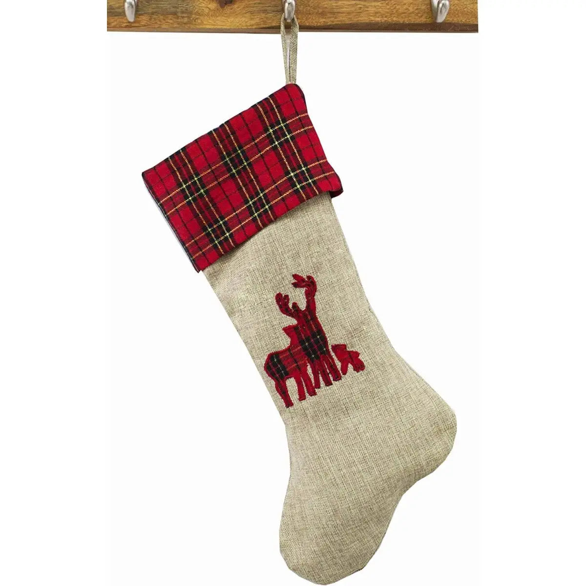 Plaid Ruffle and Bow Christmas Stocking - Fennco Styles