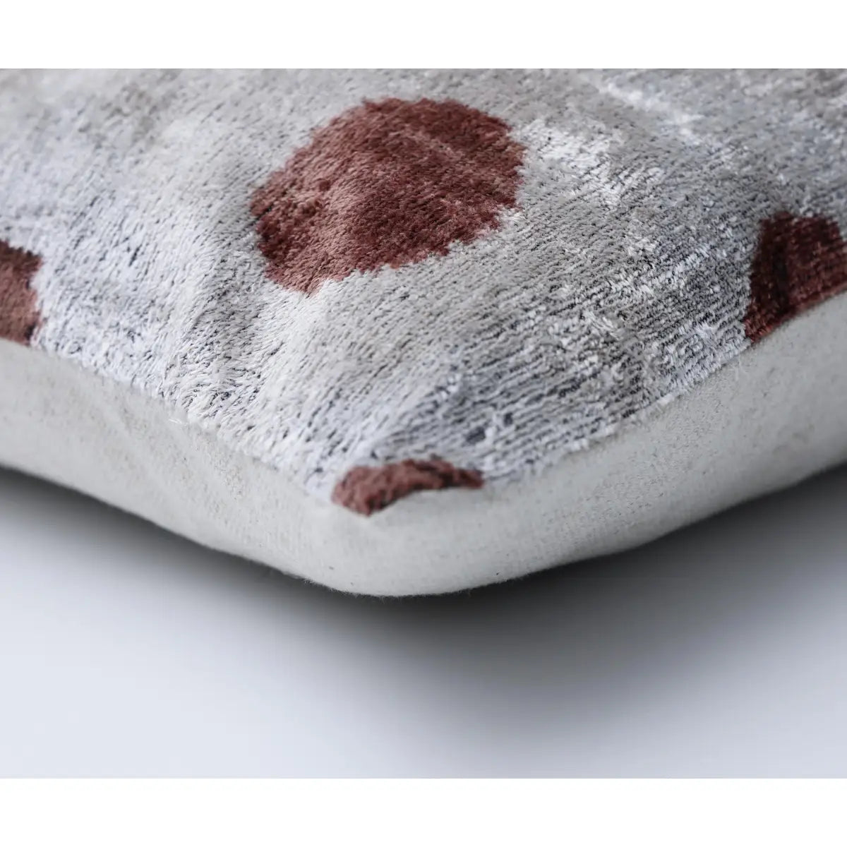Platinum & Rust Modernist Dot Silk Velvet Pillow 20’’ x 20’’ - Canvello