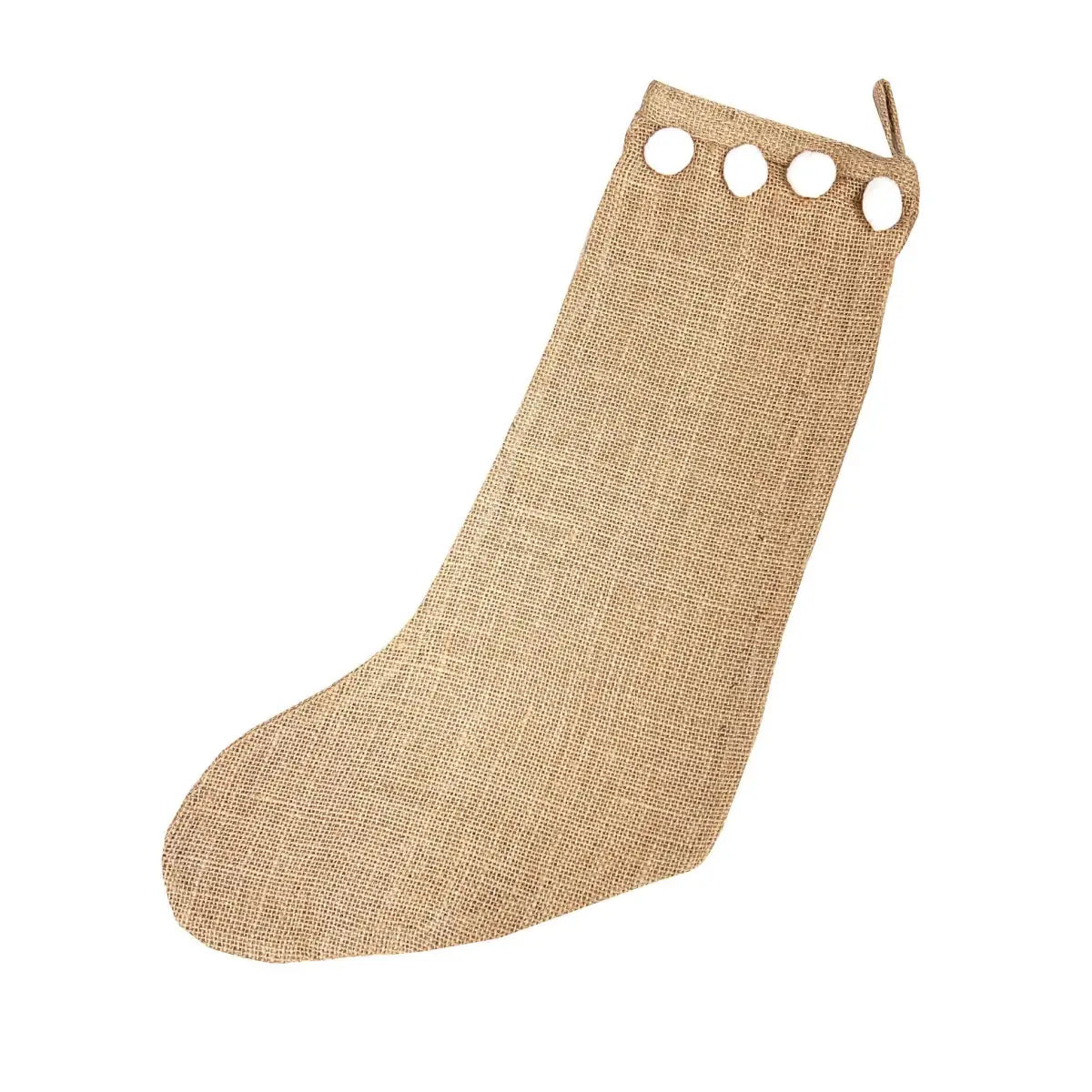Pom Pom Jute Christmas Stocking - Fennco Styles
