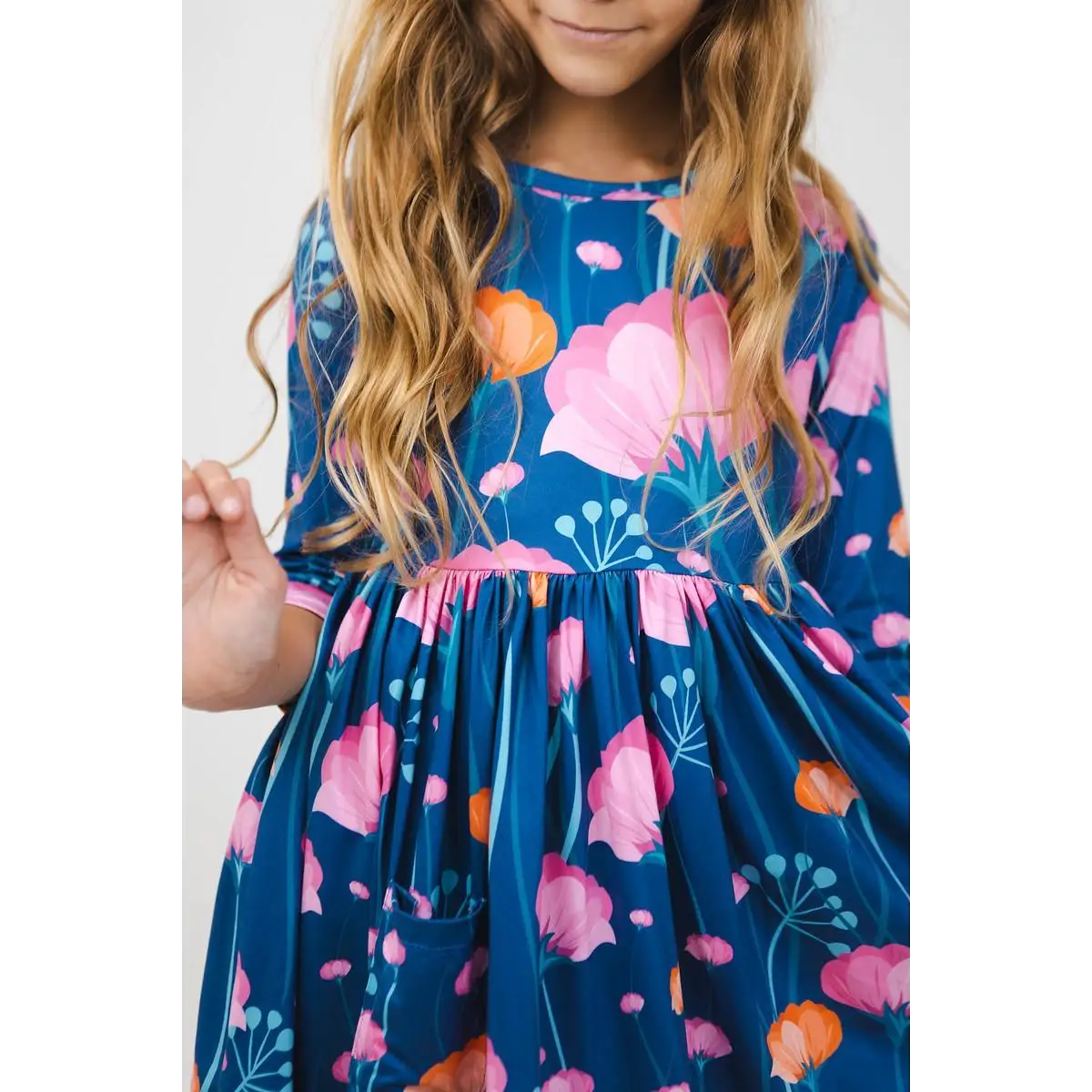 Pocket Twirl Dress - Pink Poppies - Mila & Rose ®