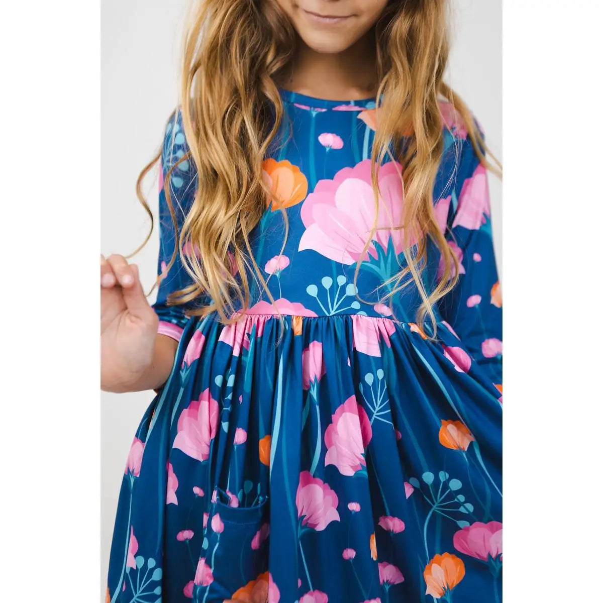 Pocket Twirl Dress - Pink Poppies - Mila & Rose ®