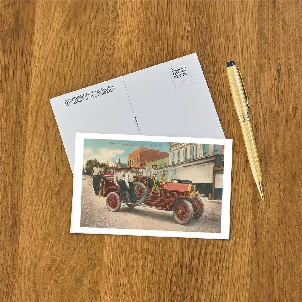 Postcard - Fire Equipment Alton Illinois - Found Image Press