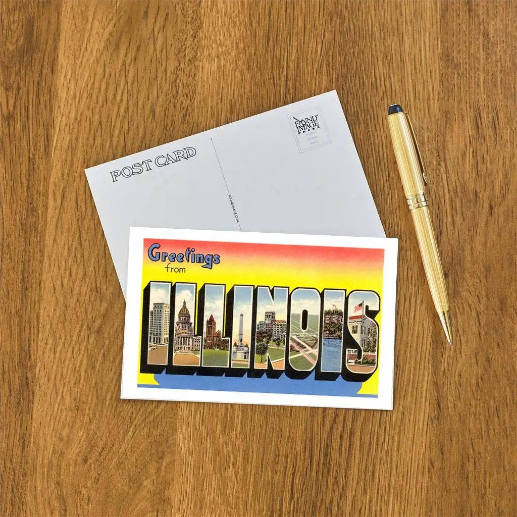 Postcard - Greetings from Illinois - Found Image Press